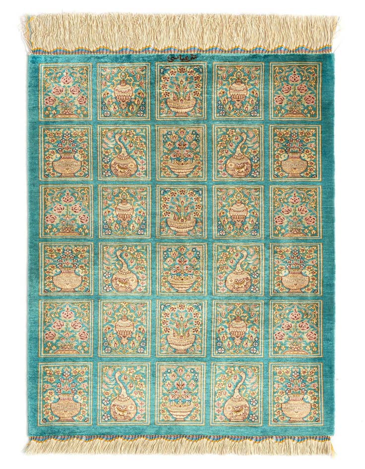 Detail image of 1' 11 x 2' 11 Ghom Silk Rug