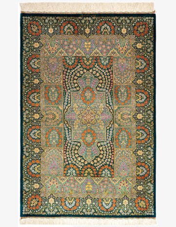 3' 4 x 5' 1 Ghom Silk Rug