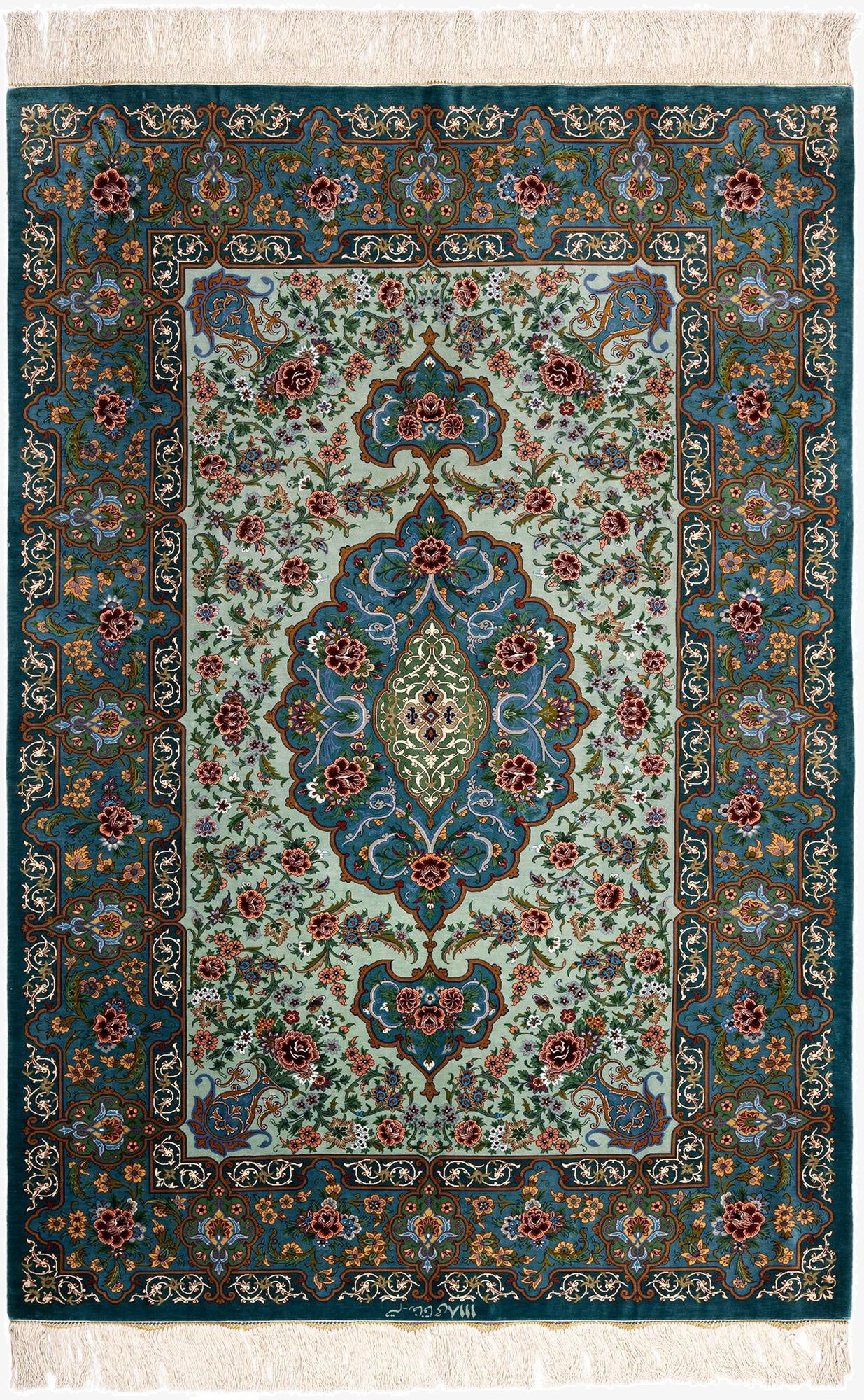4' 1 x 6' 1 Ghom Silk Rug