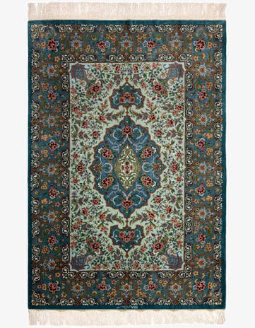 4' 1 x 6' 1 Ghom Silk Rug