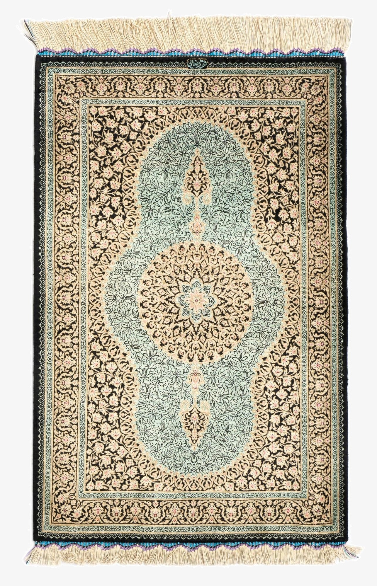 2' x 2' 11 Ghom Silk Rug