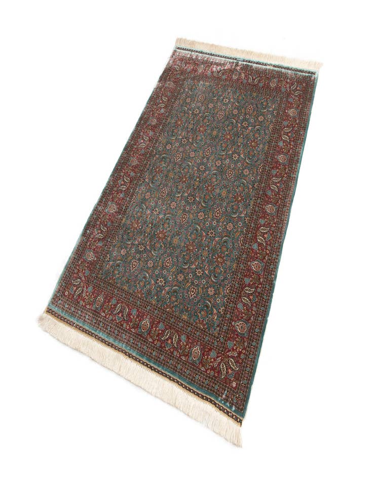 Detail image of 3' 10 x 5' 3 Hand Knotted Hereke Silk Rug