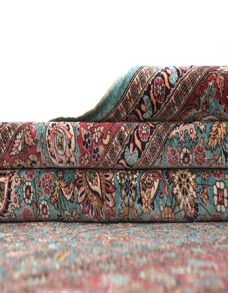 Detail image of 3' 10 x 5' 3 Hand Knotted Hereke Silk Rug