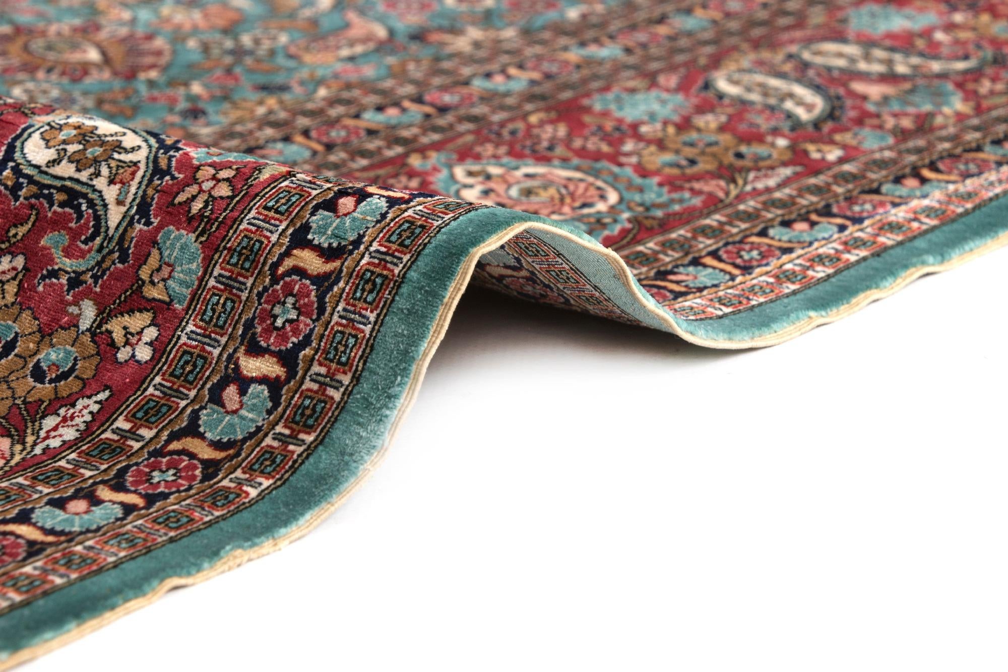 3' 10 x 5' 3 Hand Knotted Hereke Silk Rug