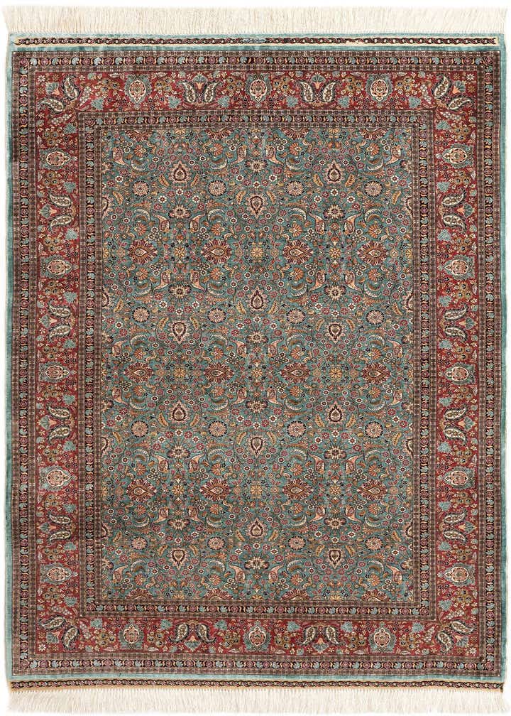 3' 10 x 5' 3 Hand Knotted Hereke Silk Rug