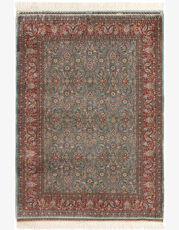 3' 10 x 5' 3 Hand Knotted Hereke Silk Rug