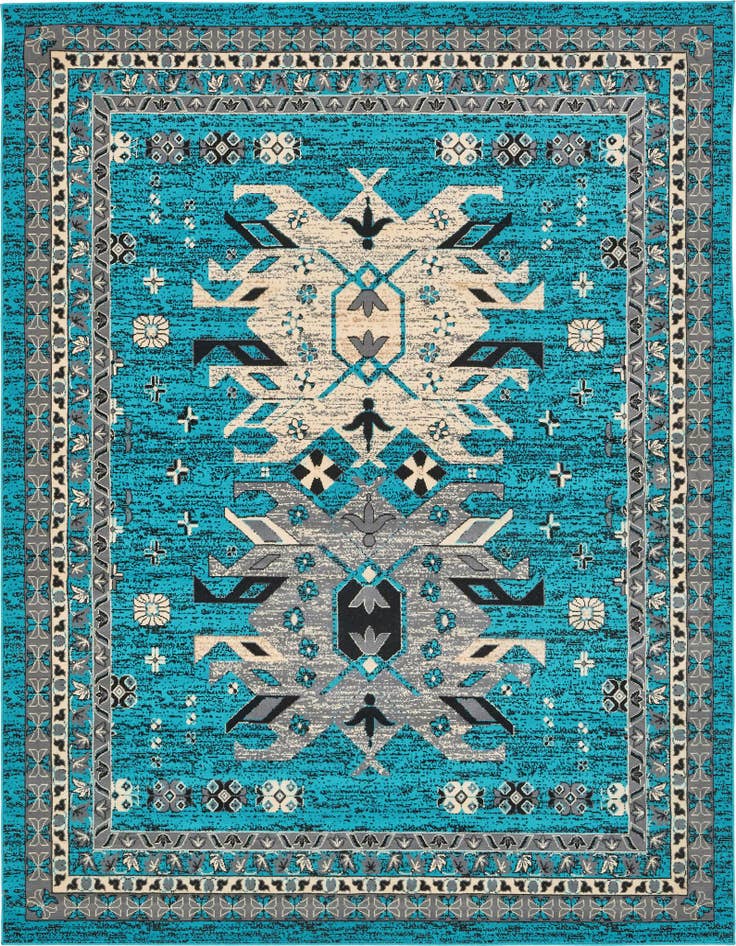 Detail image of 7' 10 x 10' Heriz Design Rug