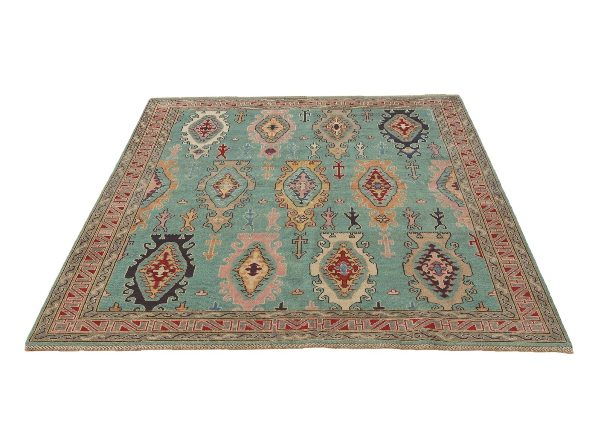 5' 8 x 7' 10 Hand Knotted Kazak Rug
