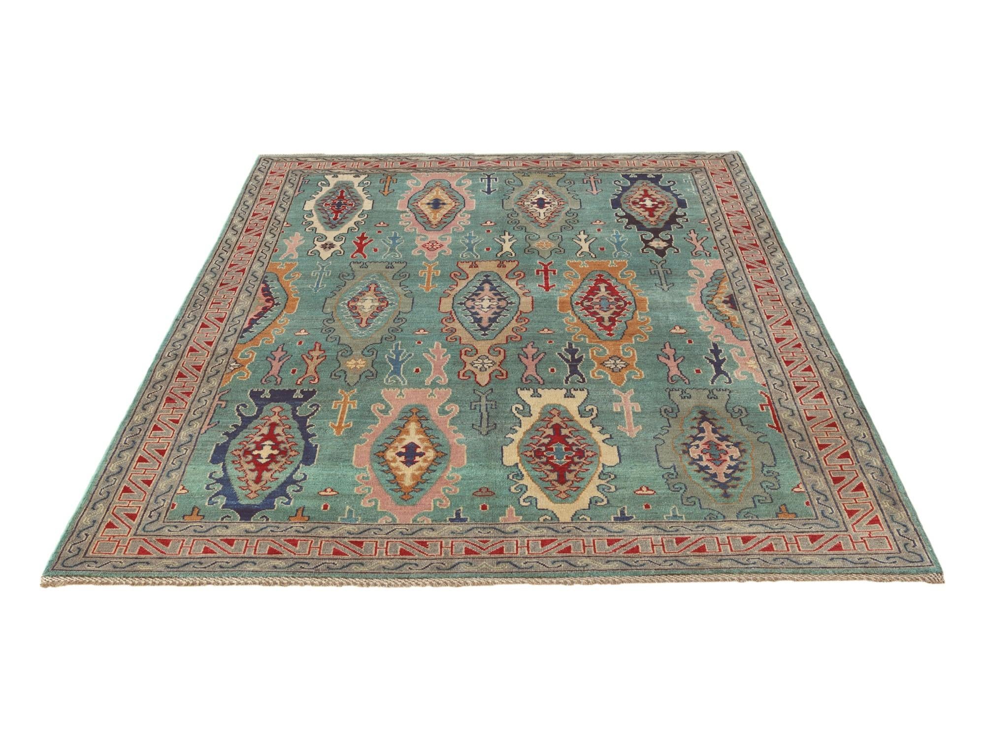 5' 8 x 7' 10 Hand Knotted Kazak Rug