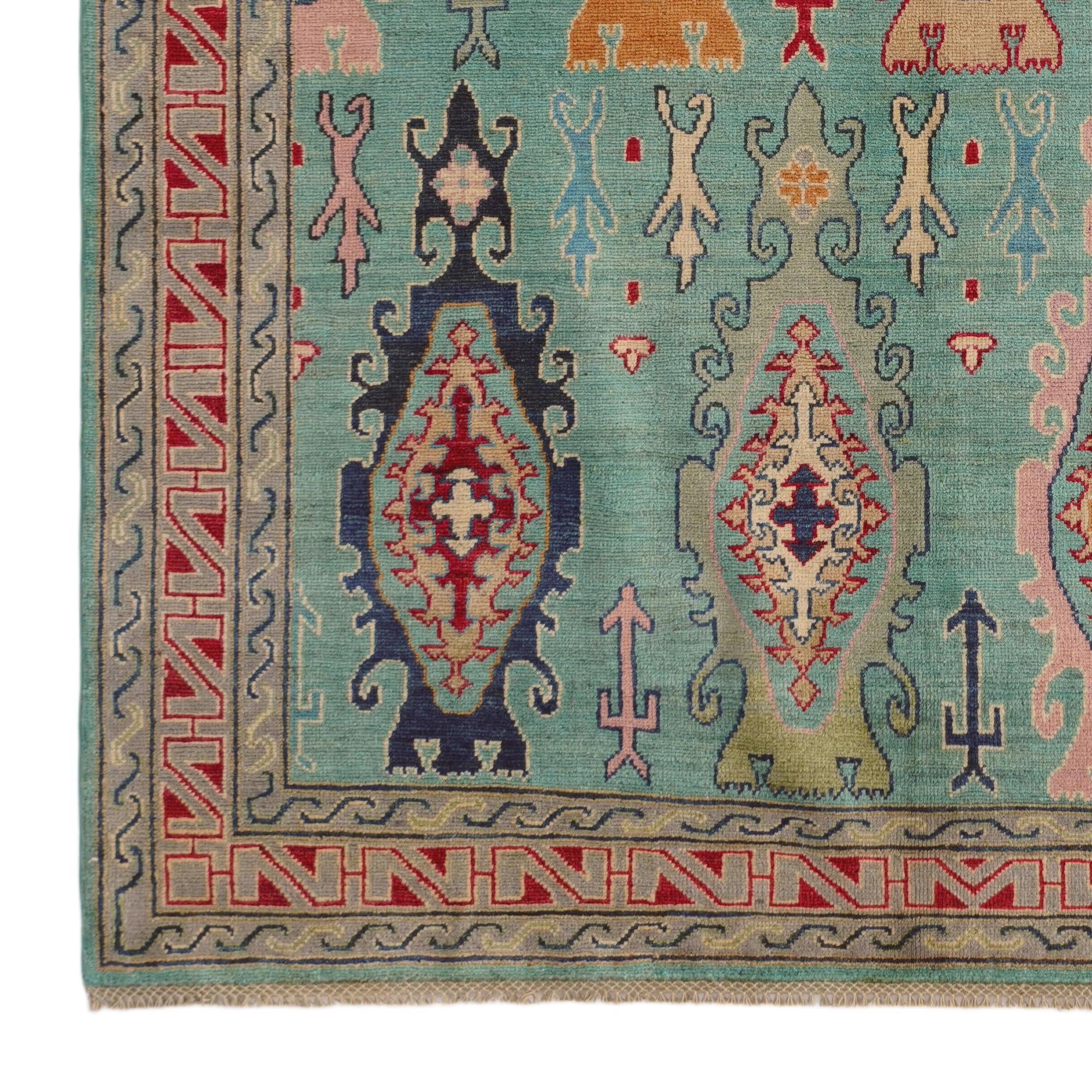5' 8 x 7' 10 Hand Knotted Kazak Rug