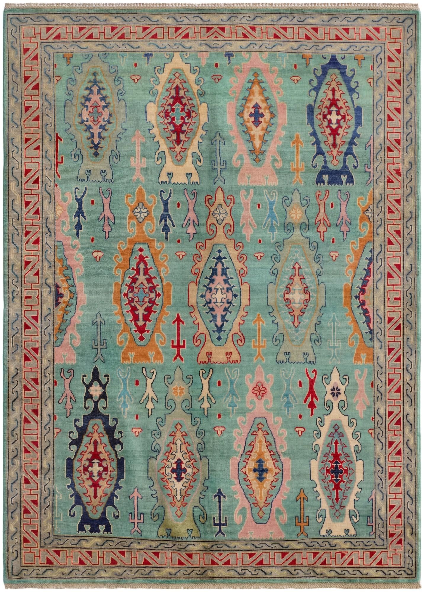 5' 8 x 7' 10 Hand Knotted Kazak Rug