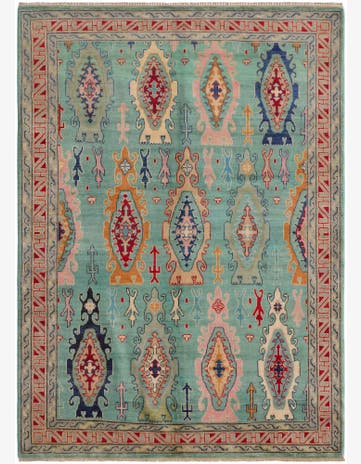 5' 8 x 7' 10 Hand Knotted Kazak Rug