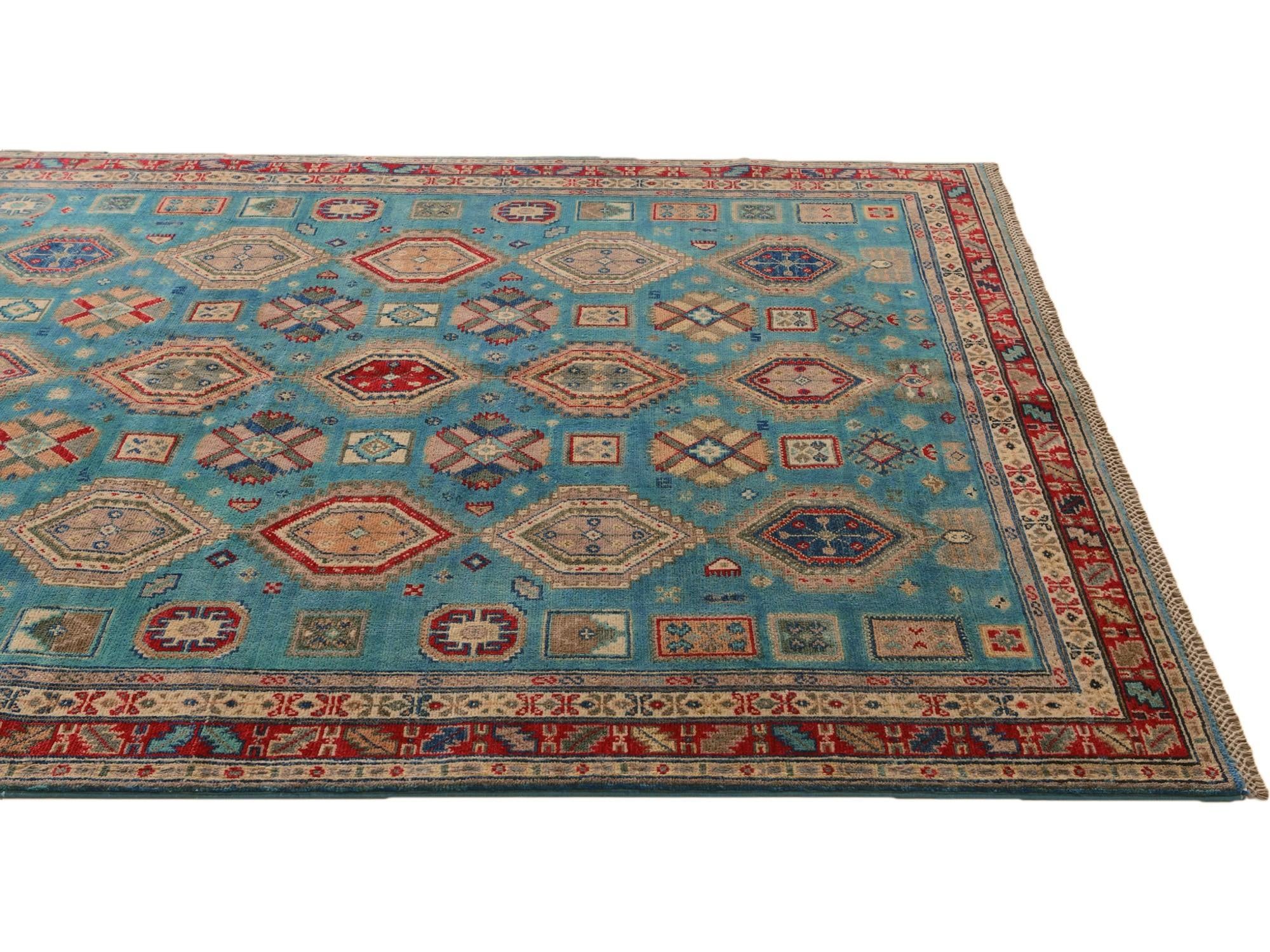 5' 5 x 7' 4 Hand Knotted Kazak Rug
