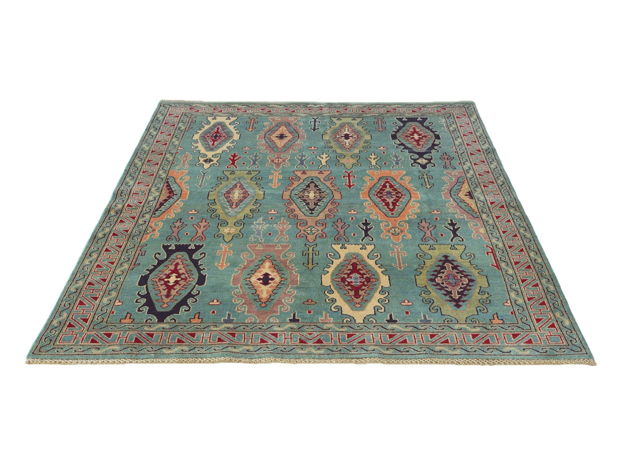 5' 9 x 8' Hand Knotted Kazak Rug