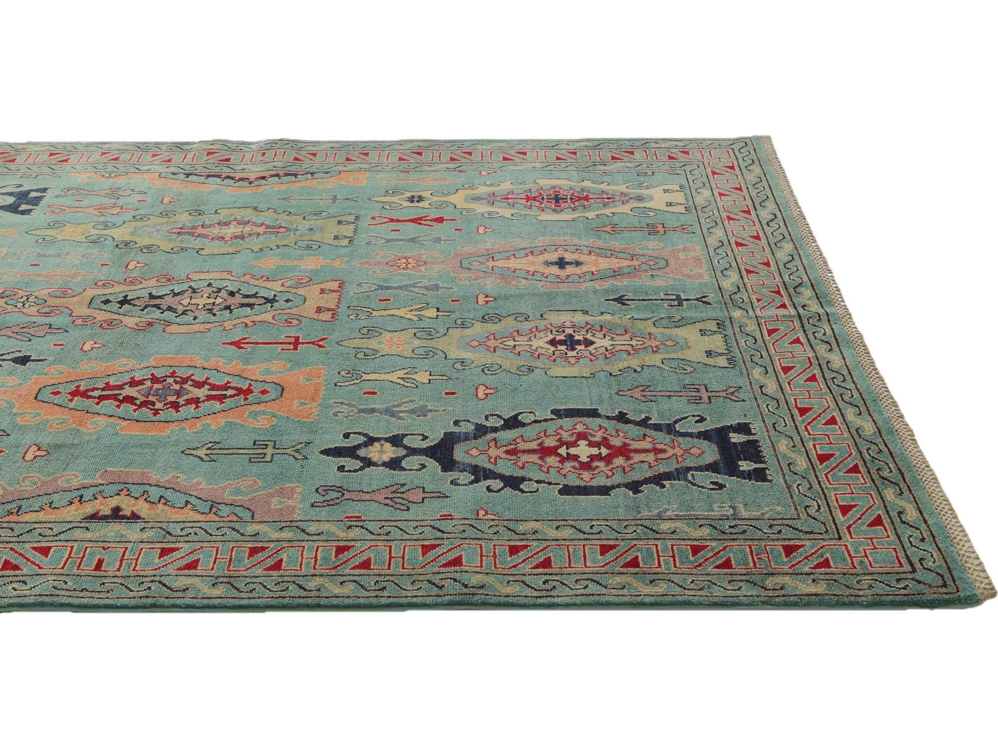 5' 9 x 8' Hand Knotted Kazak Rug