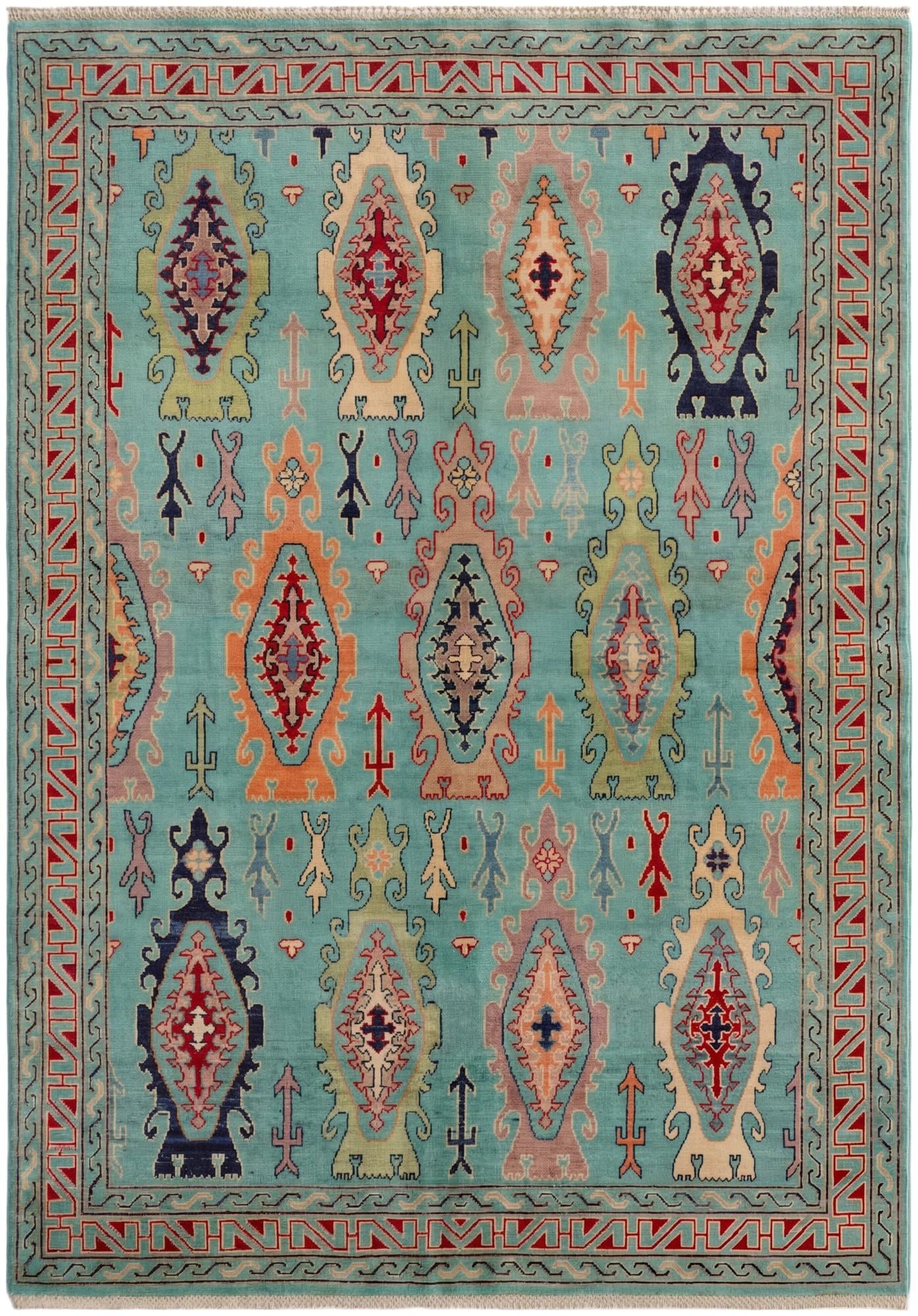 5' 9 x 8' Hand Knotted Kazak Rug