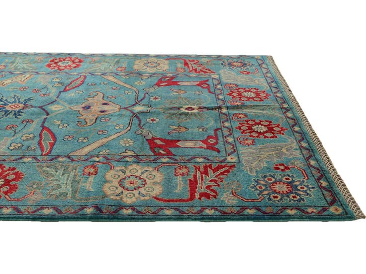 Detail image of 4' 2 x 6' 2 Hand Knotted Kazak Rug
