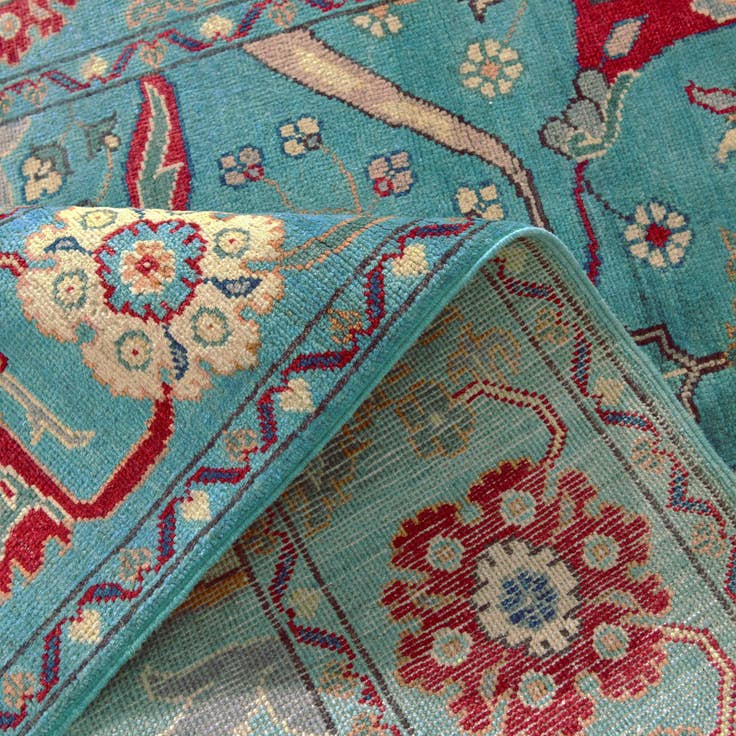 Detail image of 4' 2 x 6' 2 Hand Knotted Kazak Rug