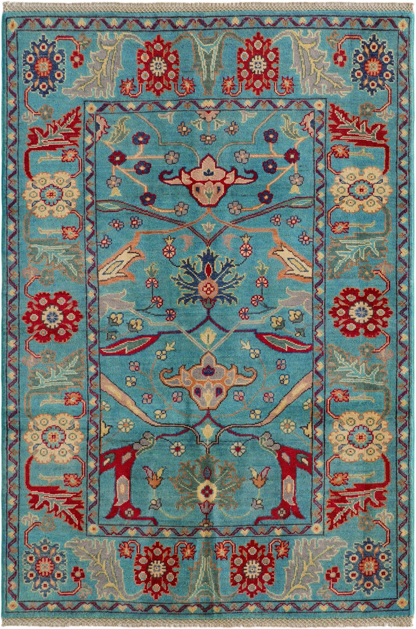 4' 2 x 6' 2 Hand Knotted Kazak Rug