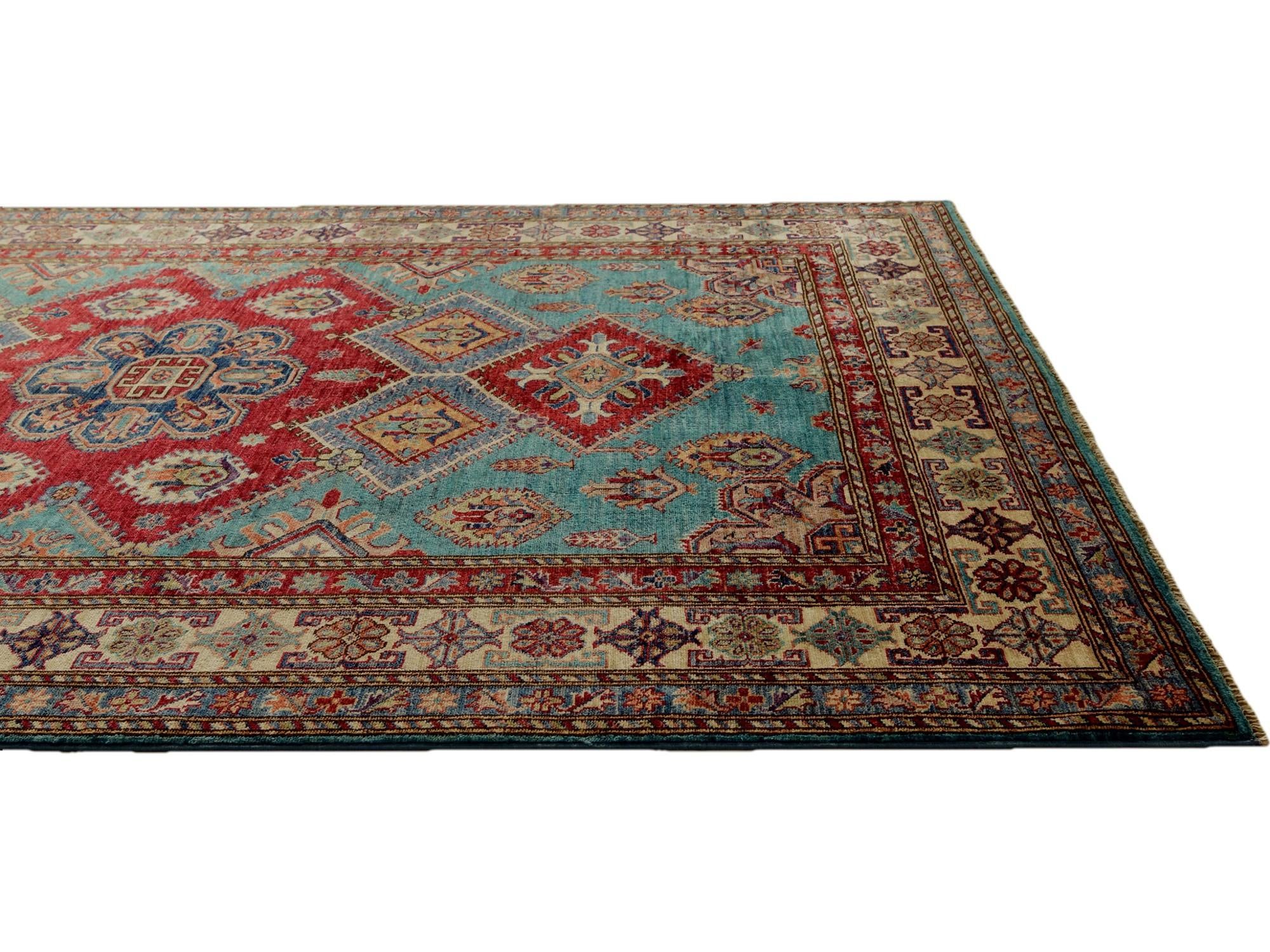 5' 9 x 8' Hand Knotted Kazak Rug