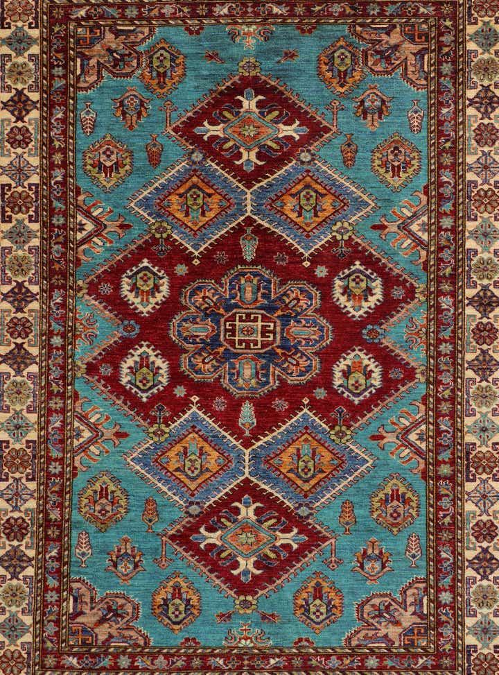 5' 9 x 8' Hand Knotted Kazak Rug