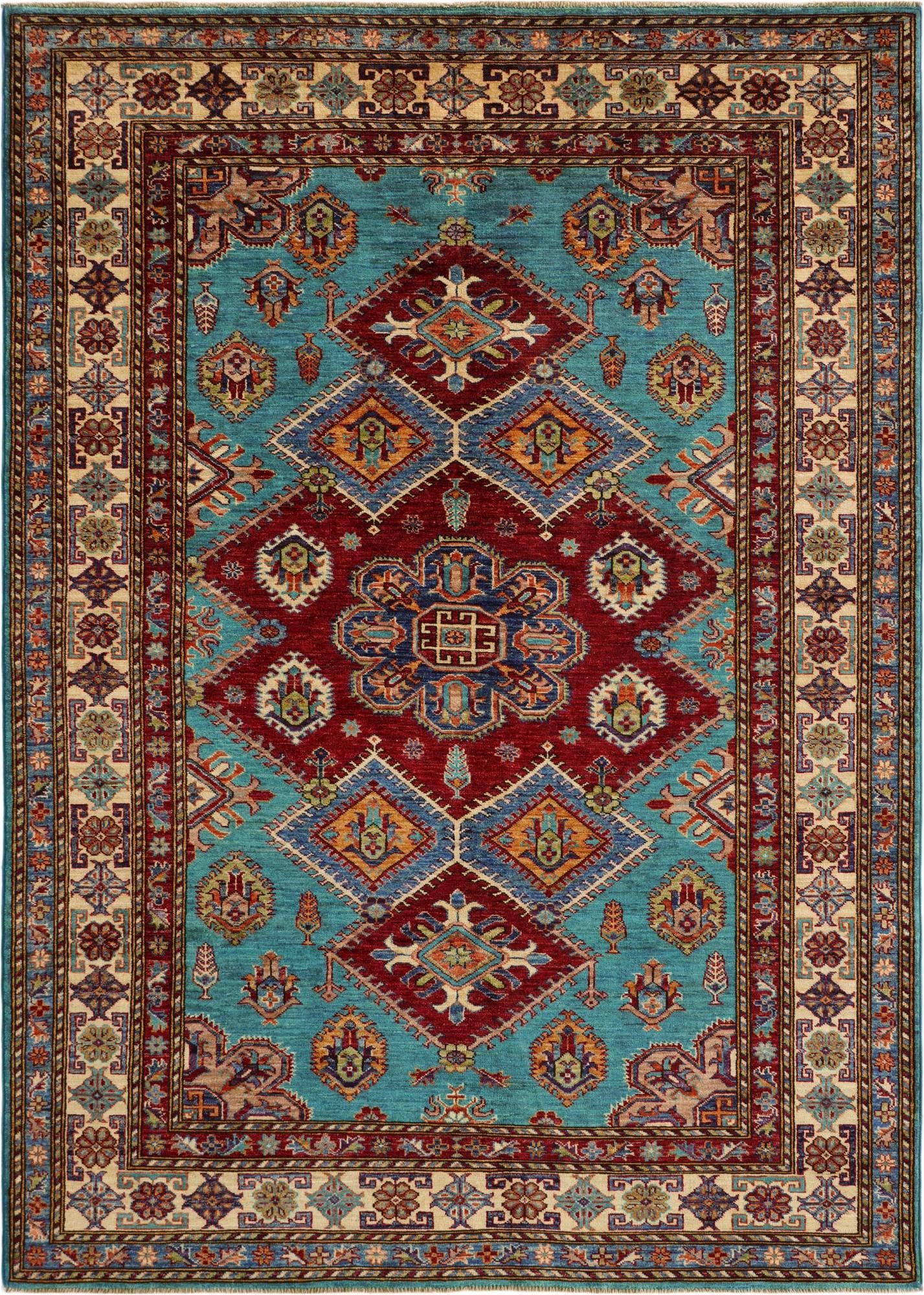 5' 9 x 8' Hand Knotted Kazak Rug