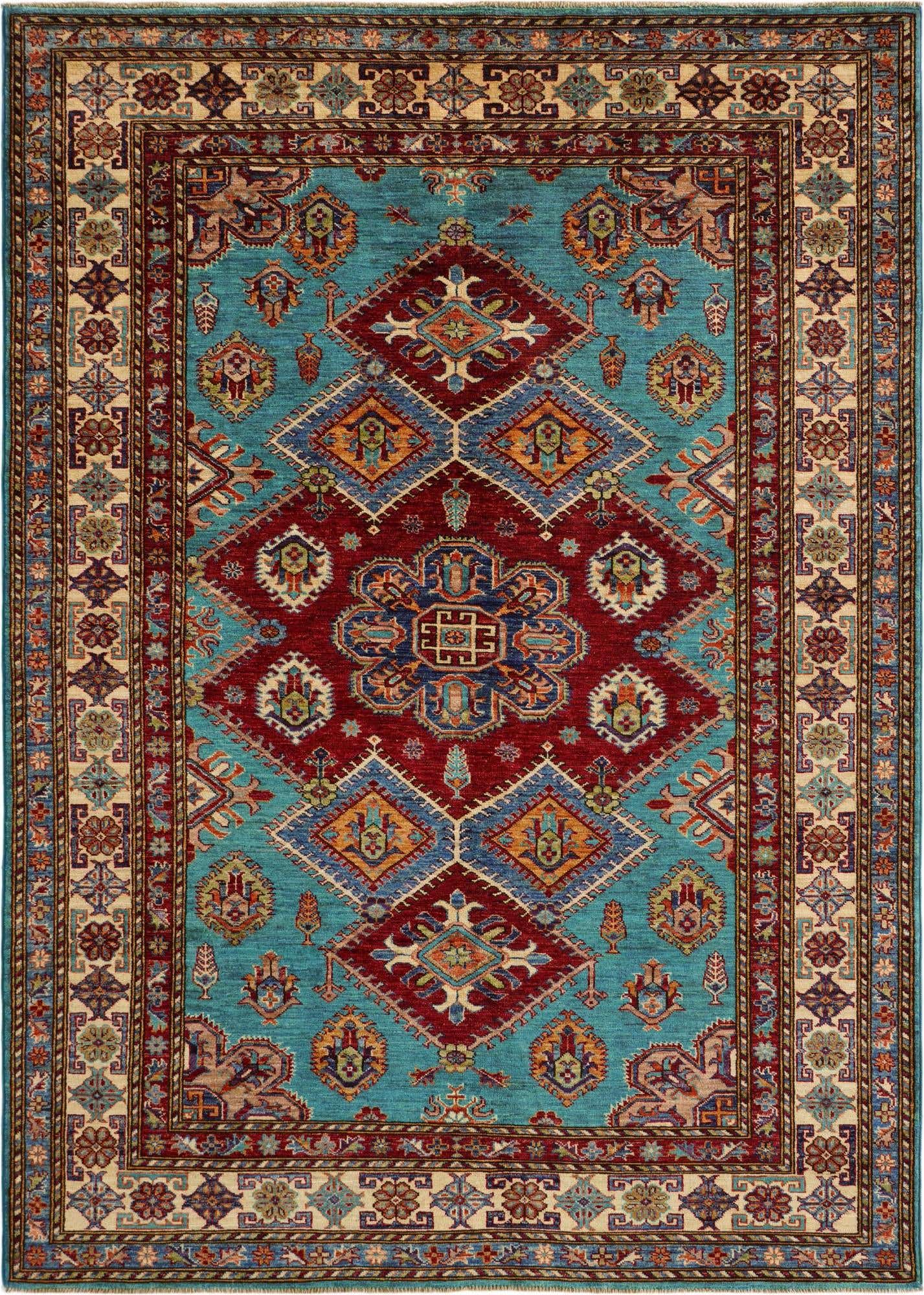 5' 9 x 8' Hand Knotted Kazak Rug