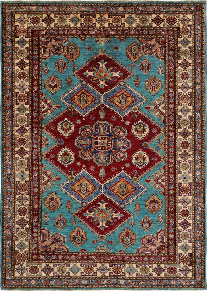 5' 9 x 8' Hand Knotted Kazak Rug