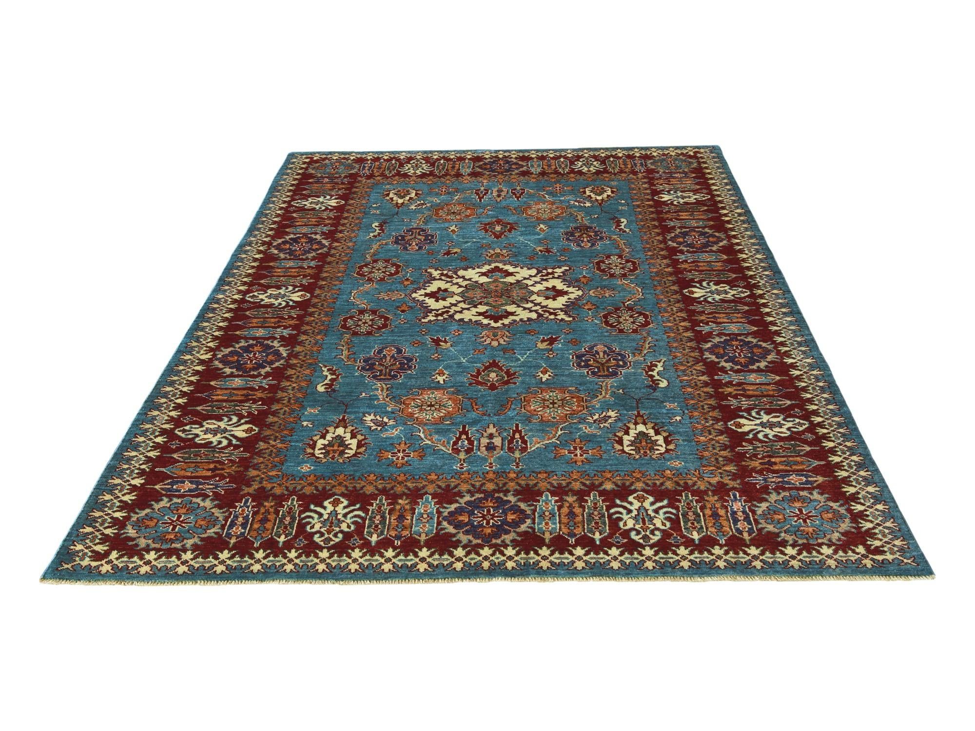 5' 9 x 7' 10 Hand Knotted Kazak Rug