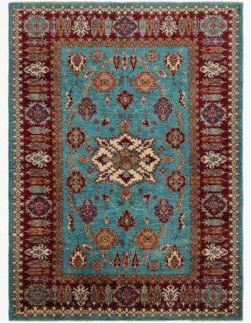 5' 9 x 7' 10 Hand Knotted Kazak Rug