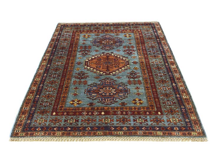 Detail image of 3' 4 x 5' 6 Hand Knotted Kazak Rug