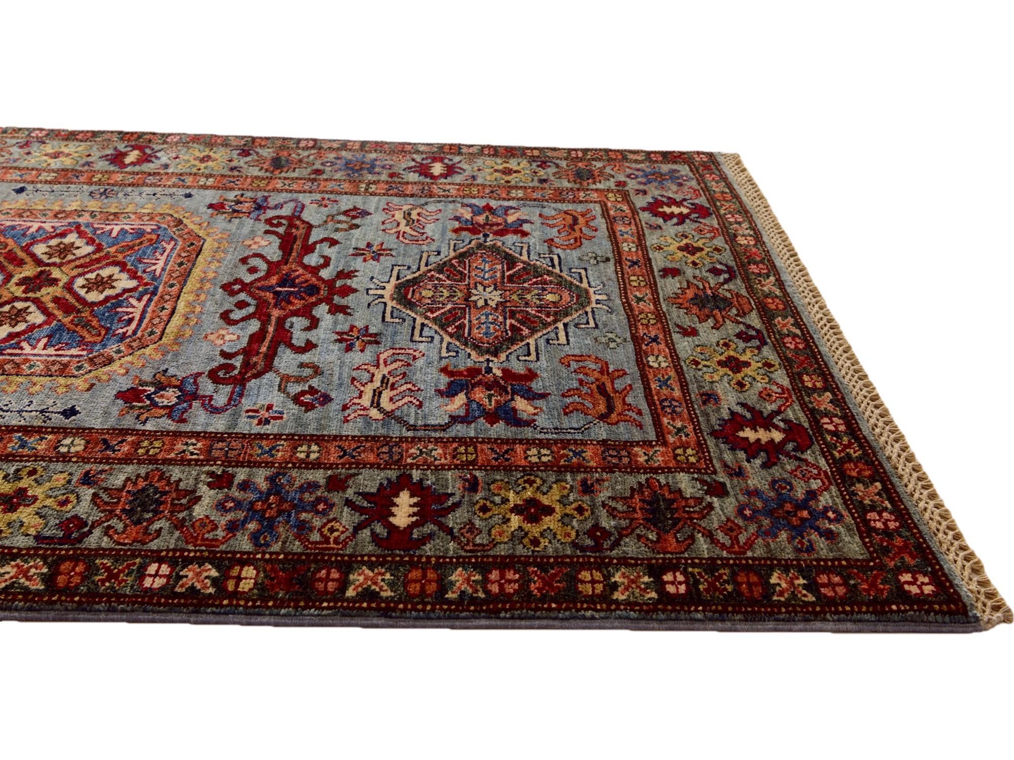 3' 4 x 5' 3 Hand Knotted Kazak Rug