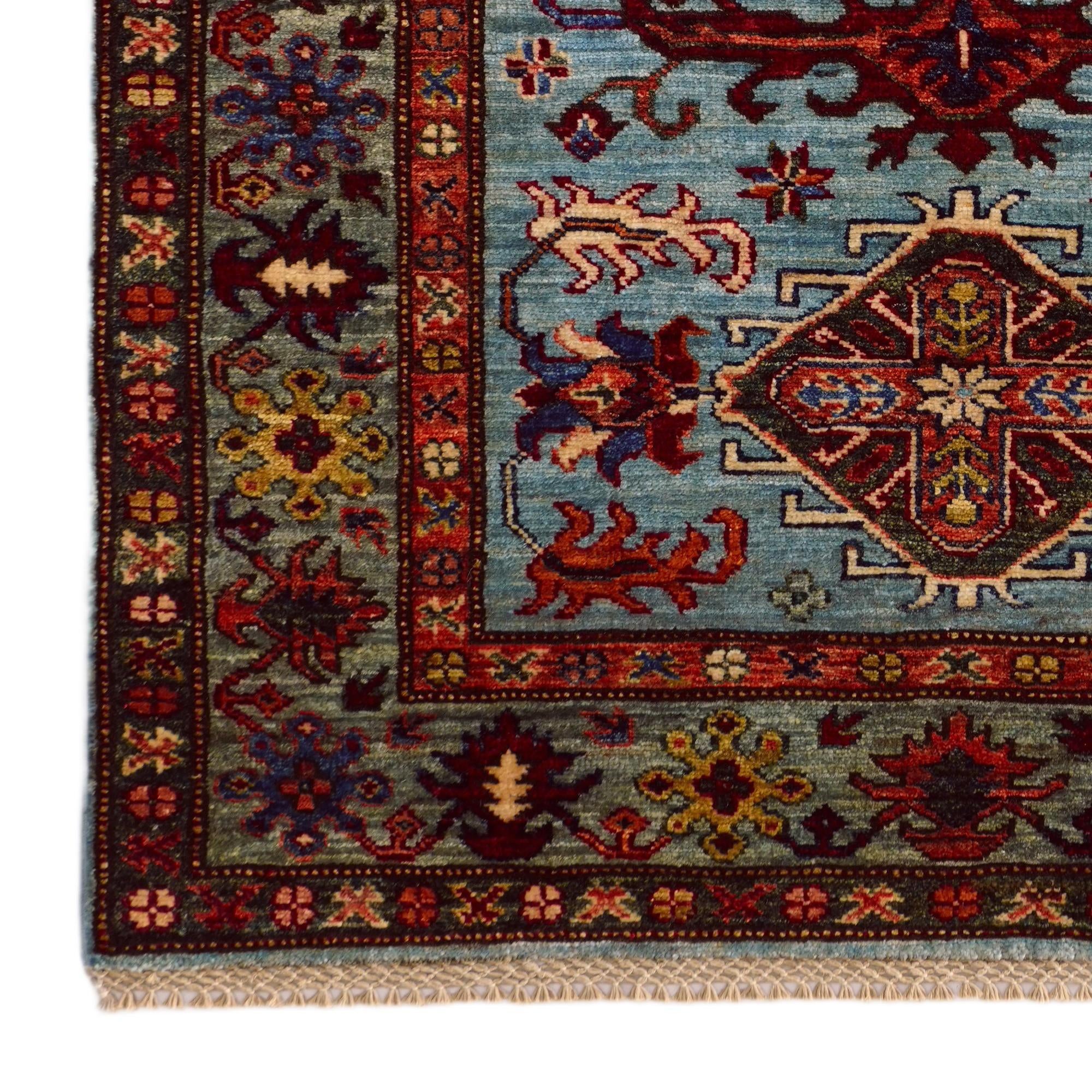 3' 4 x 5' 3 Hand Knotted Kazak Rug
