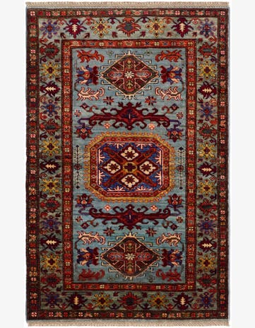 3' 4 x 5' 3 Hand Knotted Kazak Rug