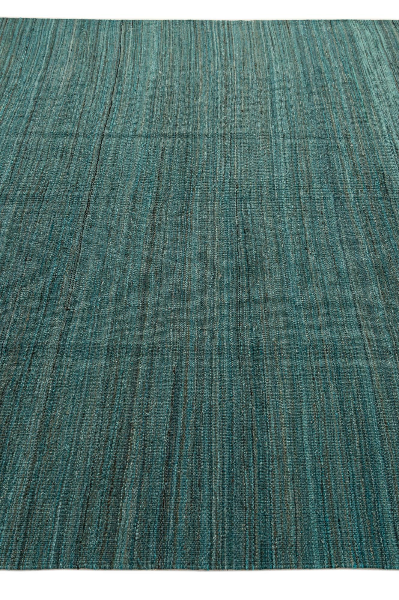 6' 8 x 9' 4 Hand Woven Kilim Modern Wool Rug