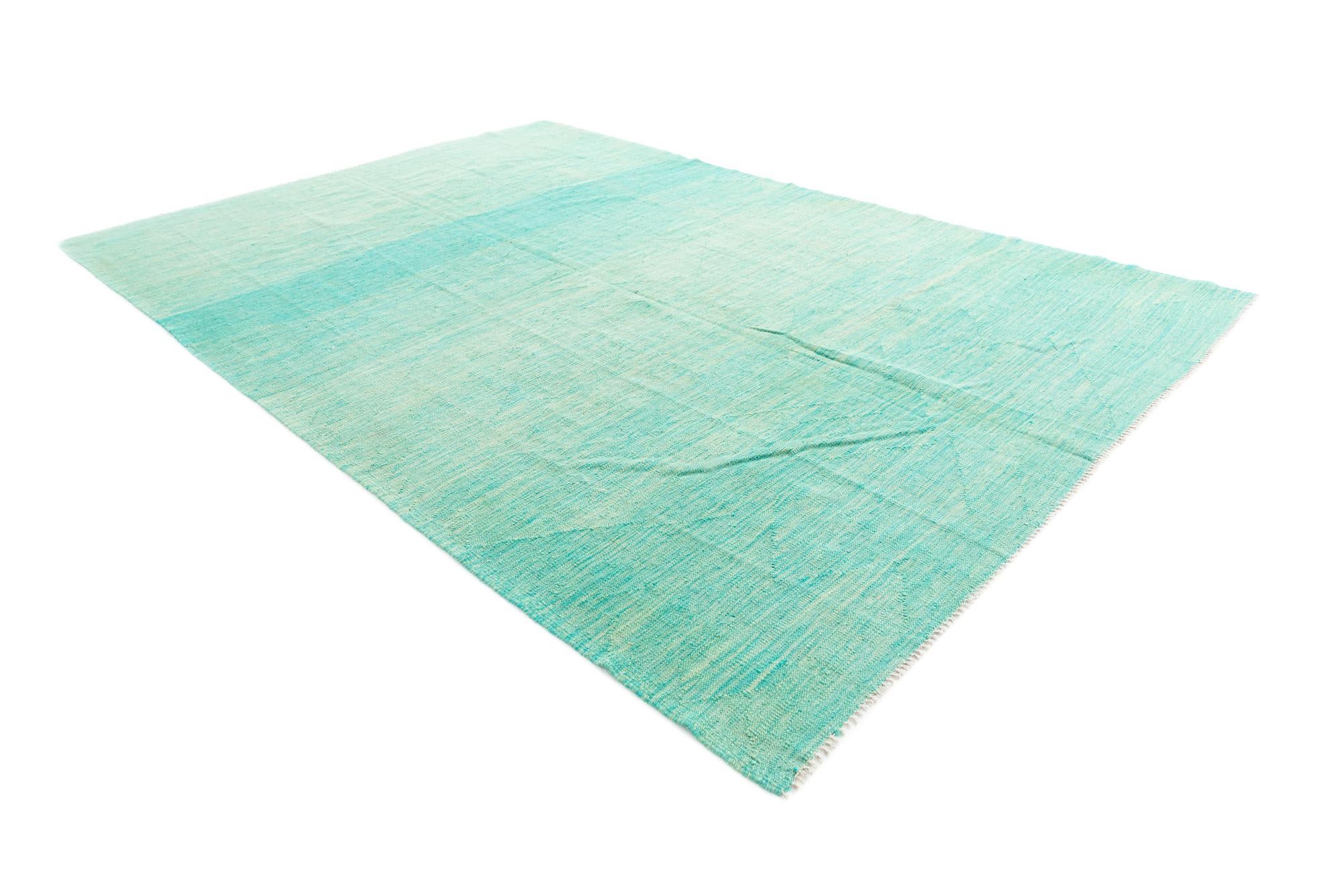 6' 5 x 9' 7 Hand Woven Kilim Modern Wool Rug