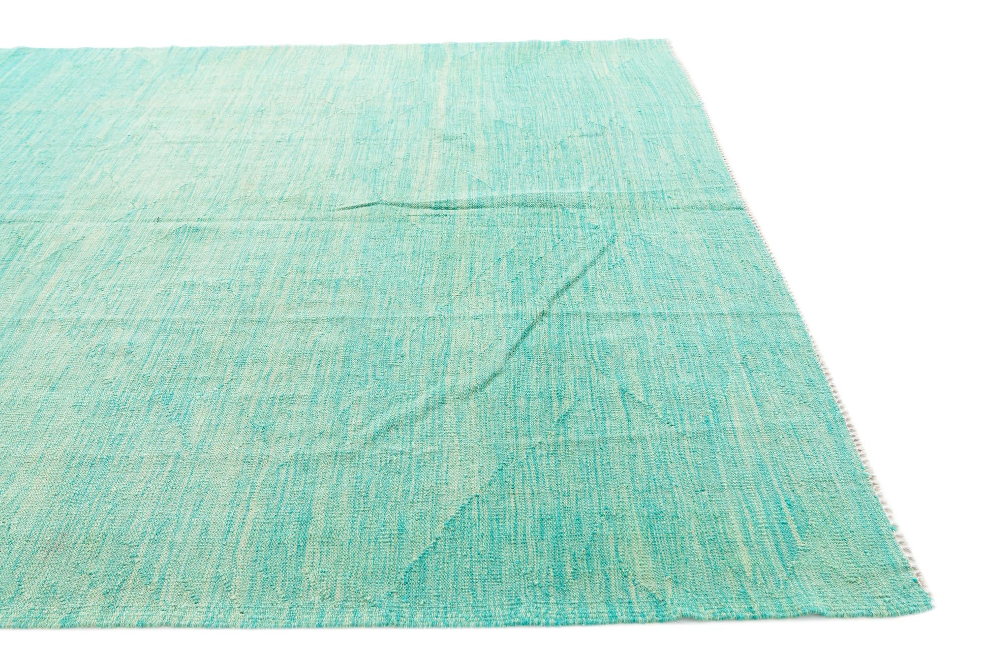 6' 5 x 9' 7 Hand Woven Kilim Modern Wool Rug