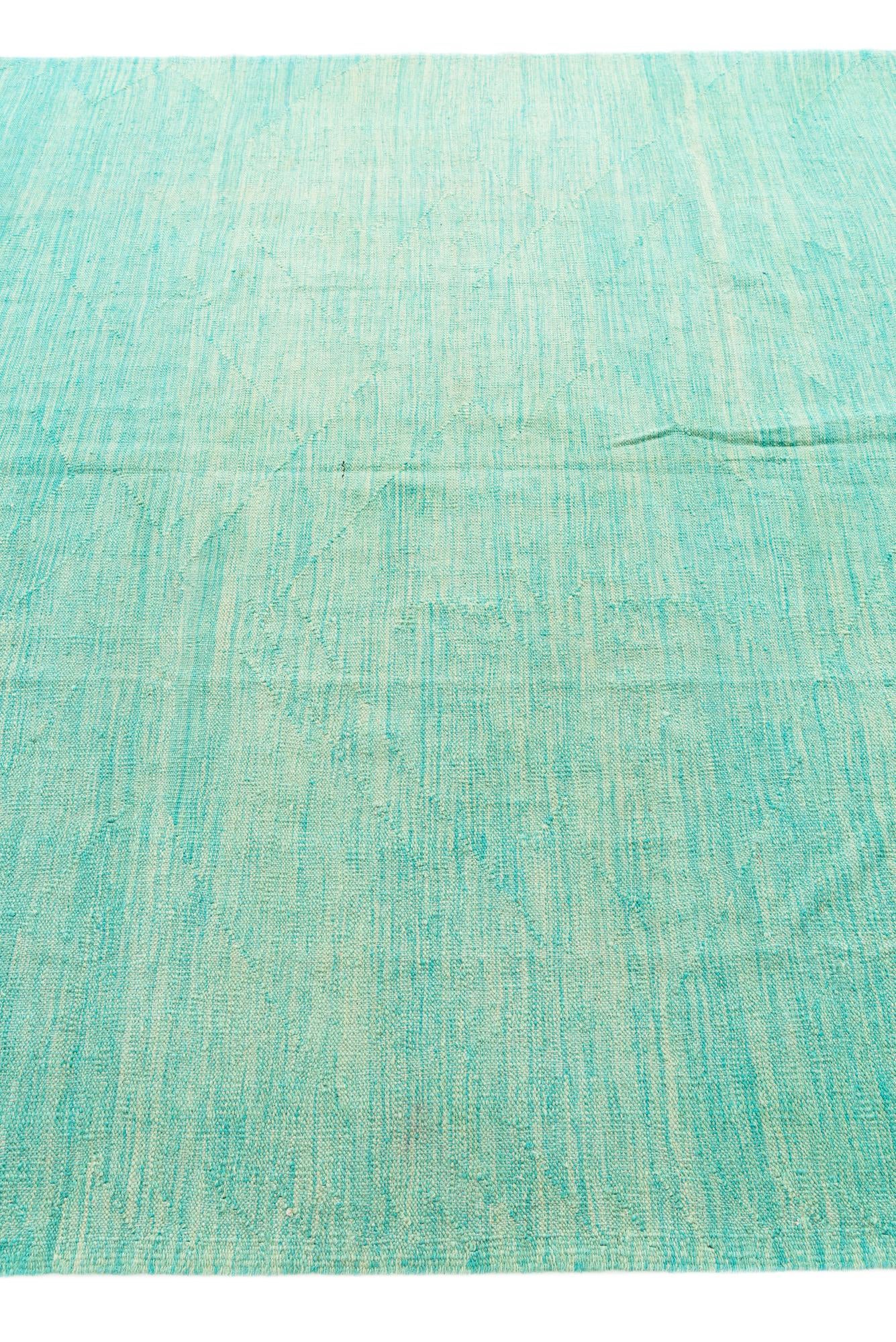 6' 5 x 9' 7 Hand Woven Kilim Modern Wool Rug