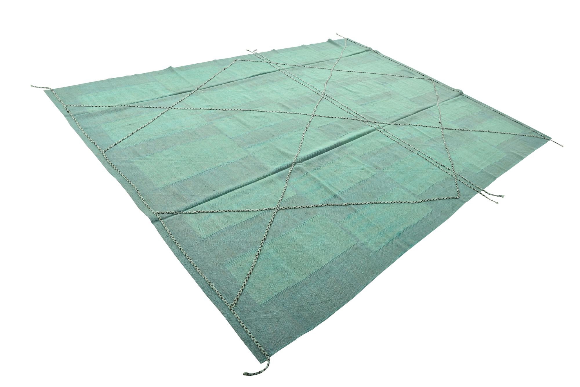 7' 11 x 10' 11 Hand Woven Kilim Modern Wool Rug