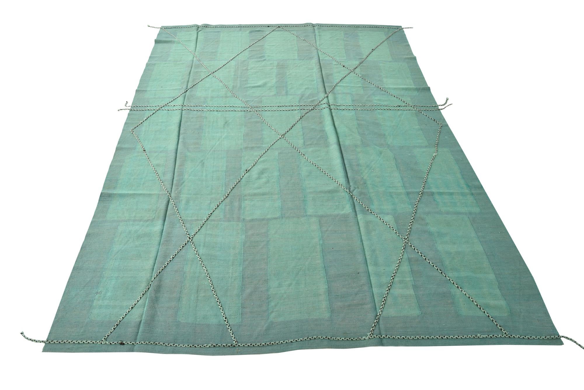 7' 11 x 10' 11 Hand Woven Kilim Modern Wool Rug