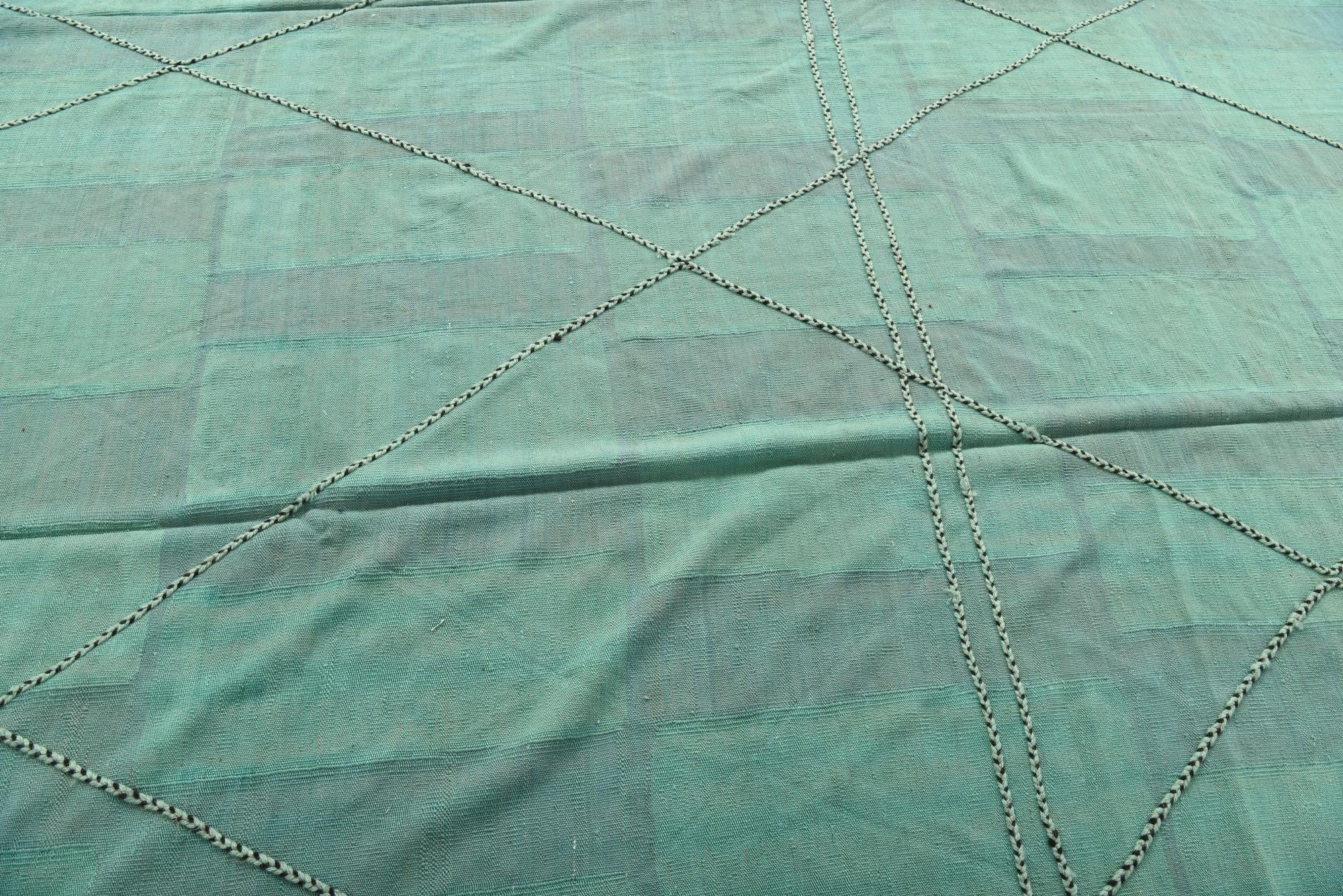 7' 11 x 10' 11 Hand Woven Kilim Modern Wool Rug