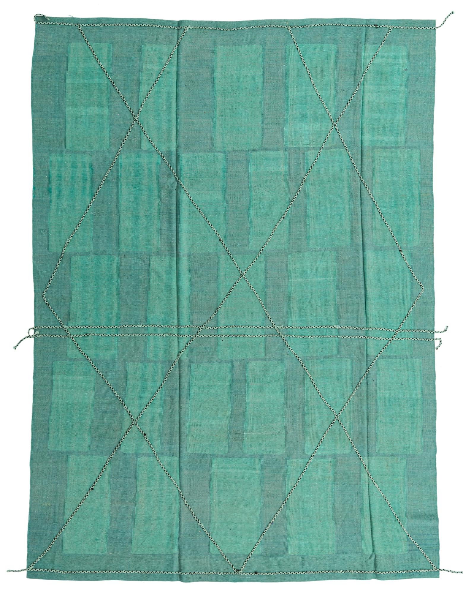 7' 11 x 10' 11 Hand Woven Kilim Modern Wool Rug