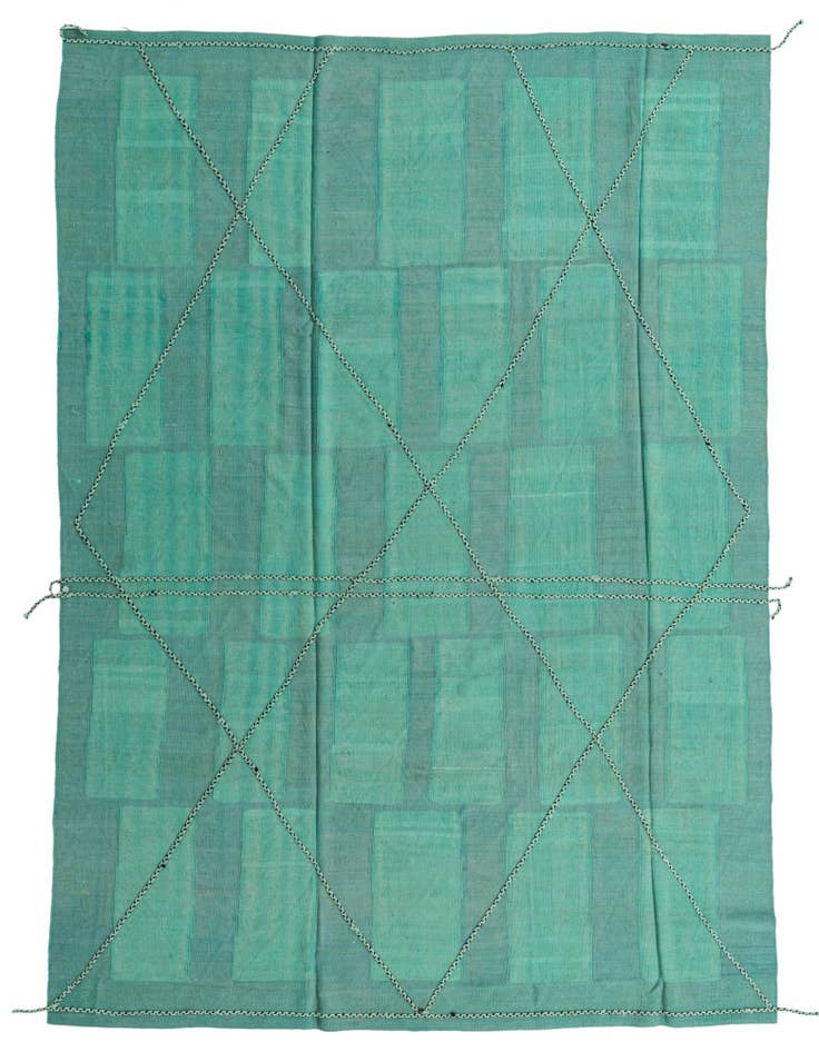 Detail image of 7' 11 x 10' 11 Hand Woven Kilim Modern Wool Rug