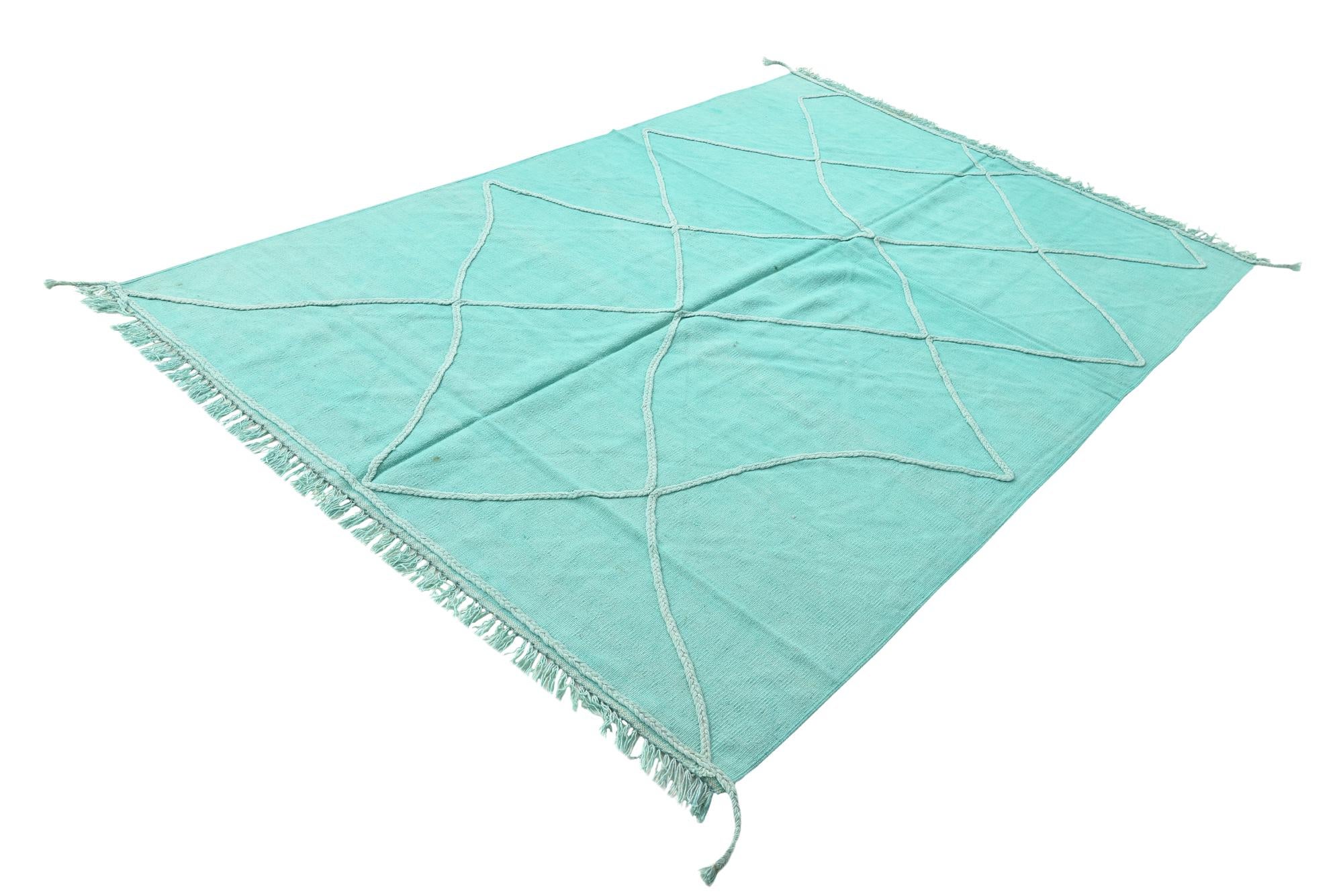 5' 6 x 8' 1 Hand Woven Kilim Modern Wool Rug