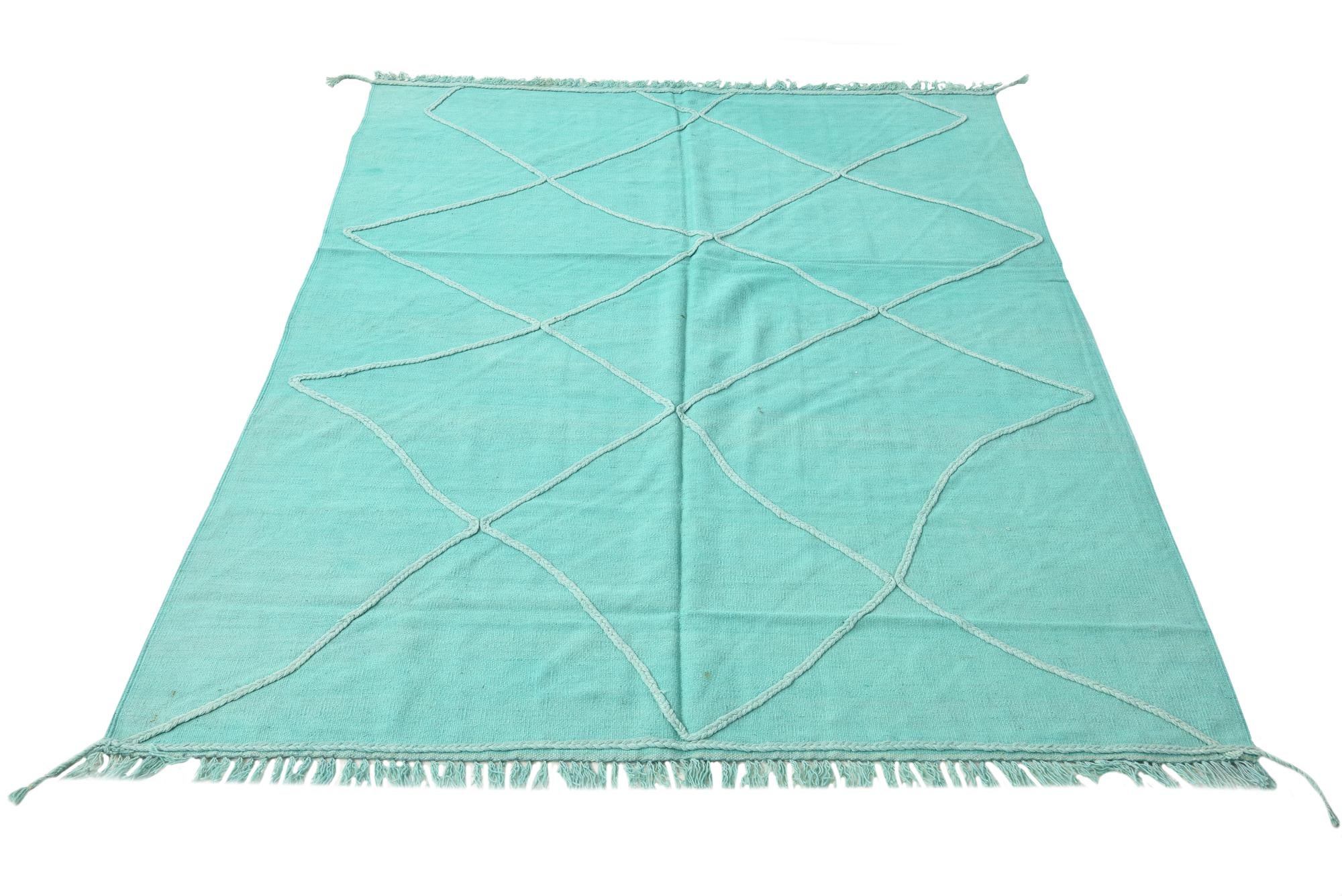 5' 6 x 8' 1 Hand Woven Kilim Modern Wool Rug