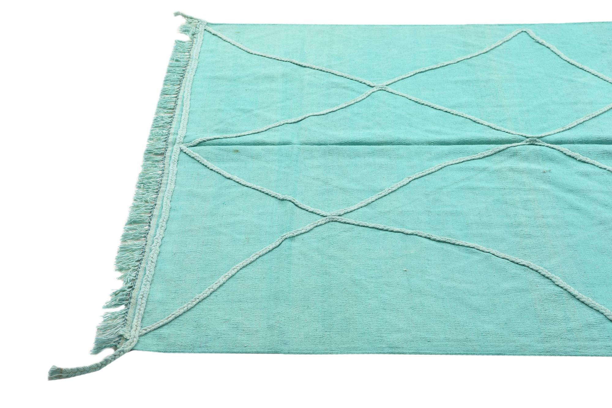 5' 6 x 8' 1 Hand Woven Kilim Modern Wool Rug