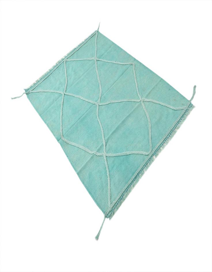 Detail image of 3' 6 x 4' 9  Hand Woven Kilim Modern Wool Rug