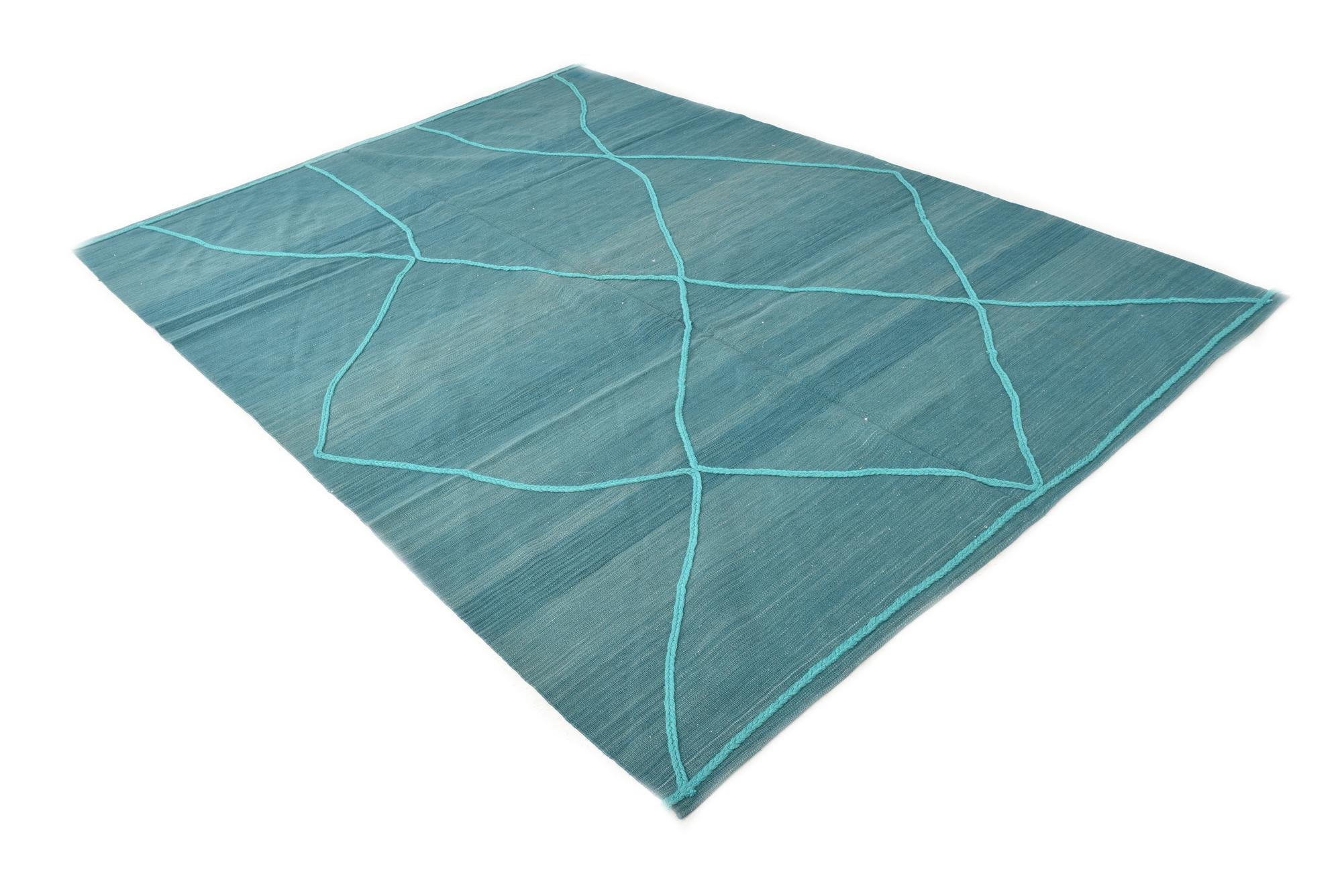 7' x 9' 7 Hand Woven Kilim Modern Wool Rug