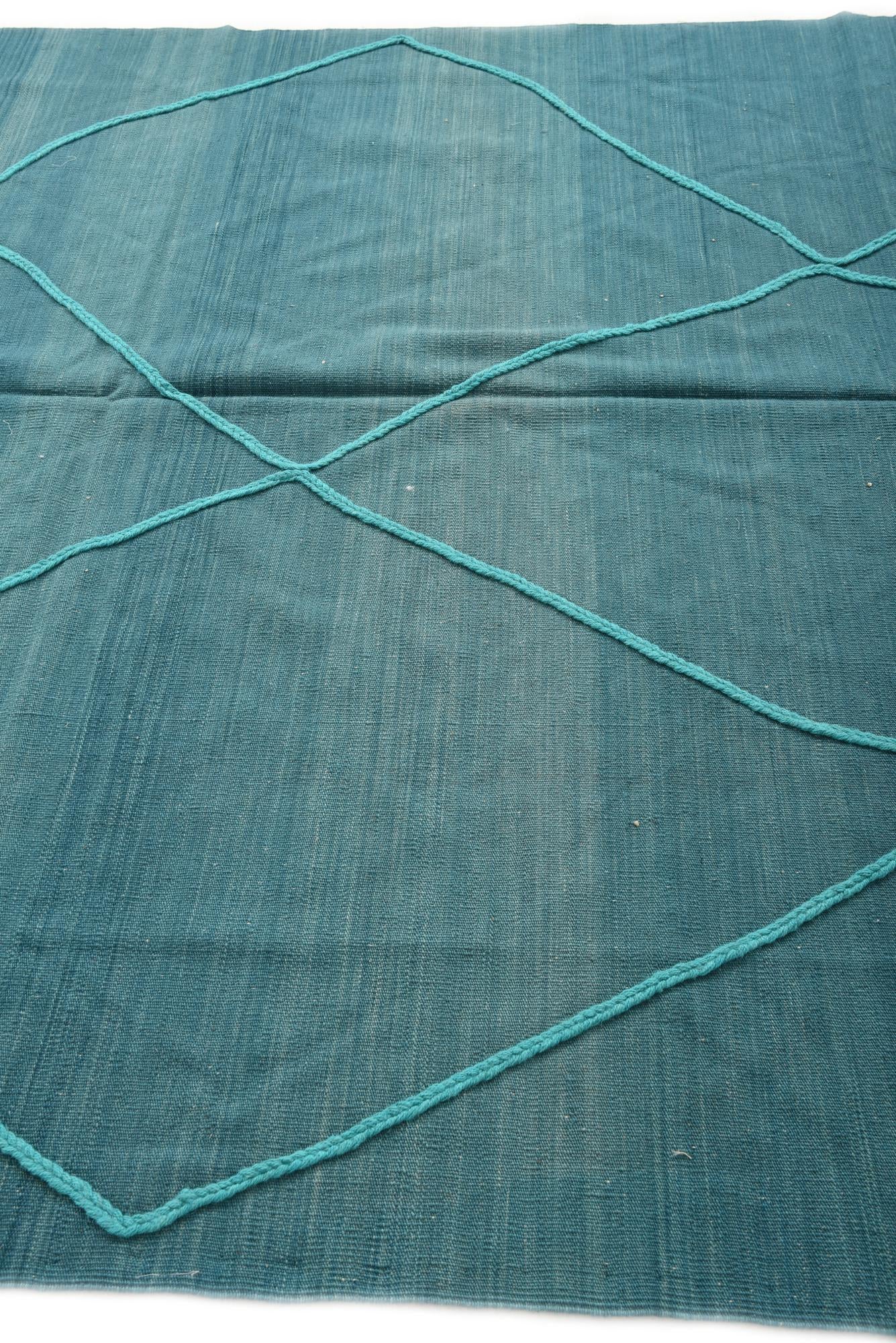 7' x 9' 7 Hand Woven Kilim Modern Wool Rug