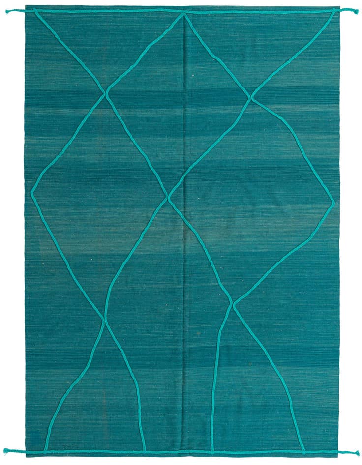 Detail image of 7' x 9' 7 Hand Woven Kilim Modern Wool Rug